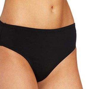 SPEEDO Women's Bikini Bottoms Black 4-Way Stretch Back LOGO NWOT